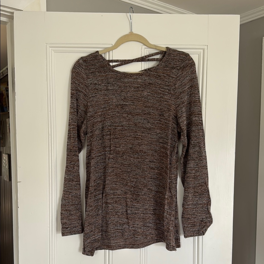 Brown Long Sleeve Hoodie Sweatshirt